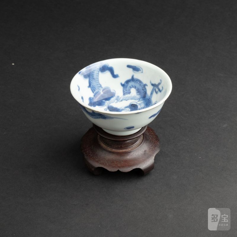    清 青花過墻龍碗 - 图8